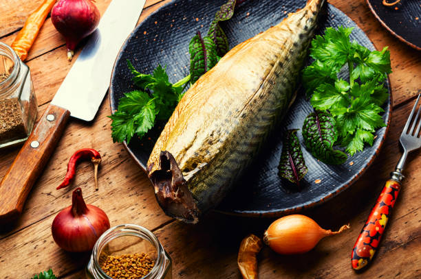 istock Delicious salted dried mackerel 1360932874