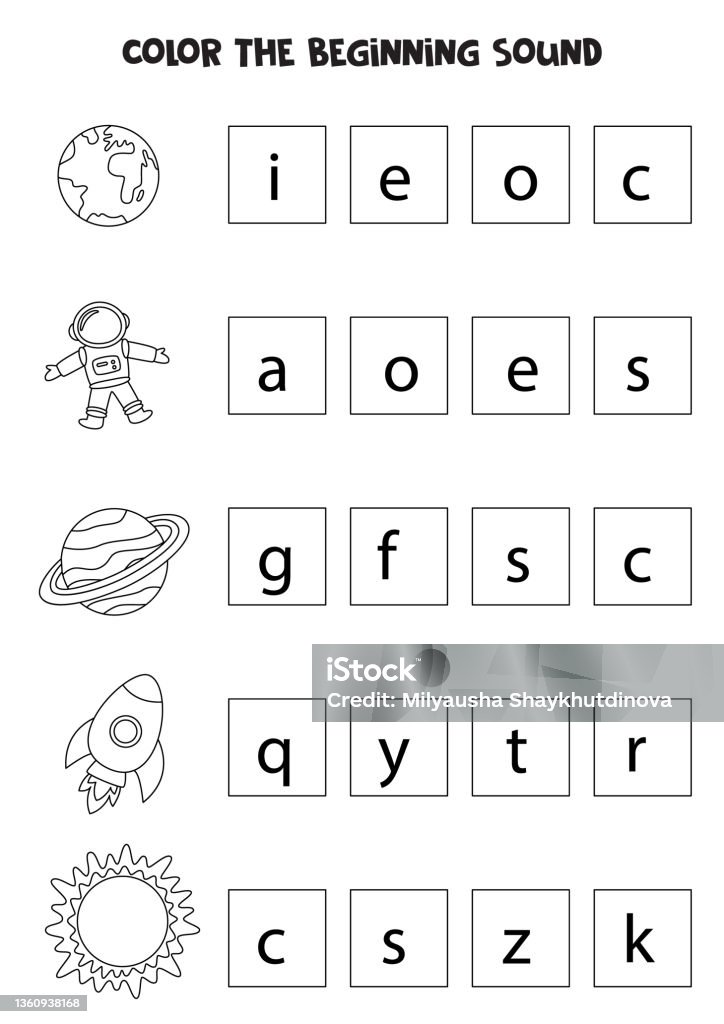 Belajar Bahasa Inggris Untuk Anakanak Mewarnai Suara Awal Ilustrasi