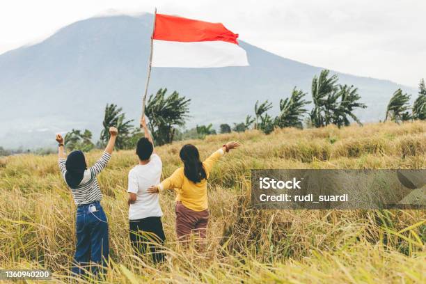 Young Asian Adults Celebrate Indonesia Independence Day Stock Photo - Download Image Now