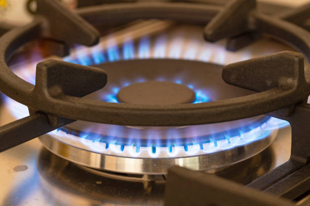 istock Gas from the gas stove in the kitchen. 1360942014