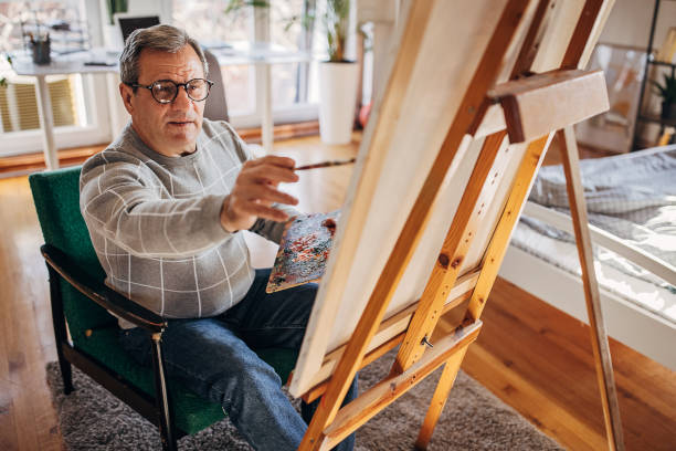 istock The artist works in a home studio 1360946195