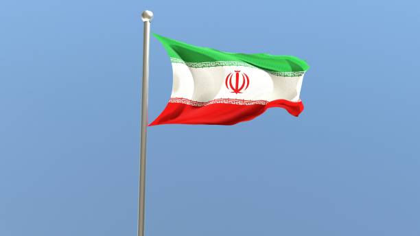 깃대에 이란 국기 - iranian flag 뉴스 사진 이미지