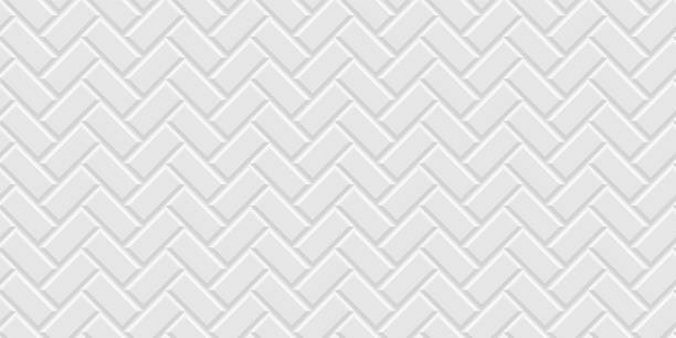 ilustrações, clipart, desenhos animados e ícones de telhas de metrô com patter herringbone, textura diagonal diagonal do metrô, parede de tijolos de cerâmica - rectangle tile shiny white