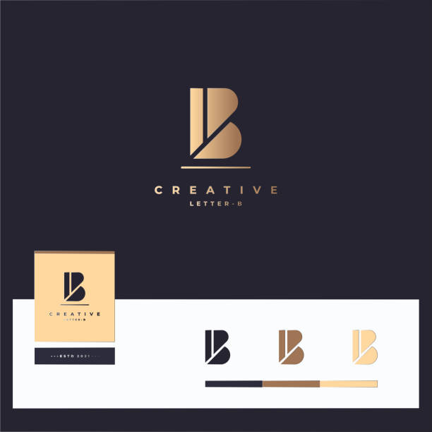 logotyp litery b - letter b stock illustrations
