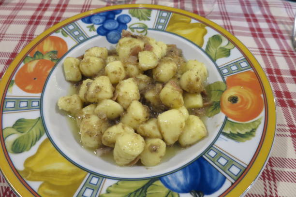 istock plate of gnocchi with meat sauce 1361055270