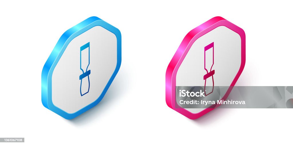 Isometric Rasp metal file icon isolated on white background. Rasp for working with wood and metal. Tool for workbench, workshop. Hexagon button. Vector - Royalty-free Azul arte vetorial Isometric Rasp metal file icon isolated on white background. Rasp for working with wood and metal. Tool for workbench, workshop. Hexagon button. Vector - Royalty-free Azul arte vetorial