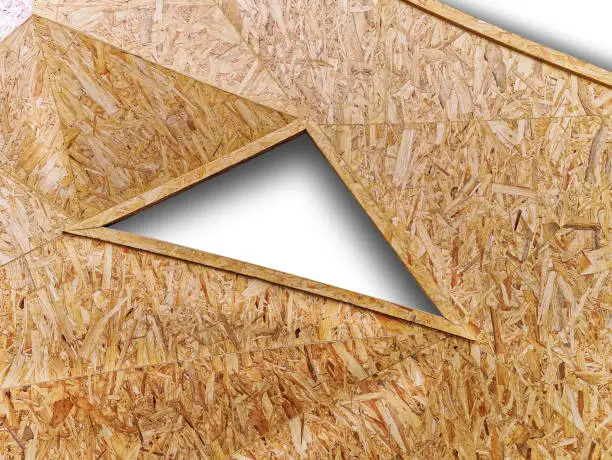 Decorative Brown Plywood Board with White Triangular Hole in the Middle