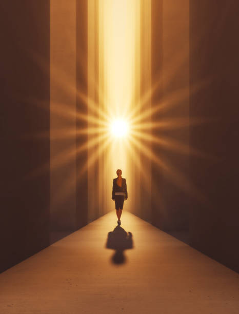 Young woman leaving, 3D generated image.