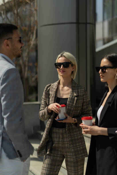 istock Business people are talking on their break 1361082713