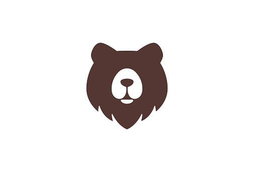 Bear Logo Symbol Design. Vector Logo Template. A modern outline of a bear head emblem as an organic and playful logomark. EPS10