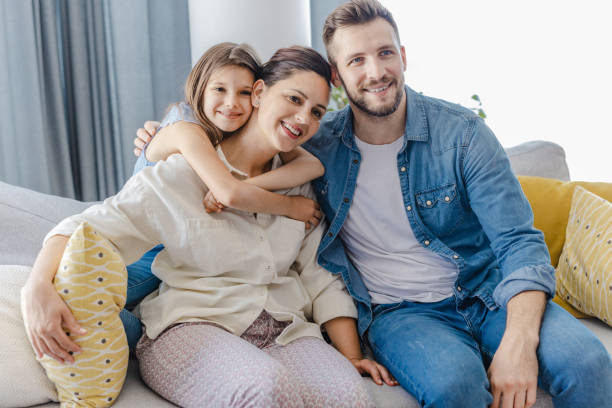 istock Happy family at home 1361086823