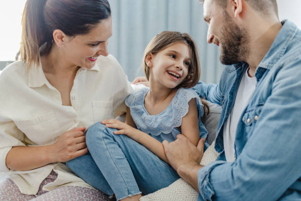 istock Happy family at home 1361086824