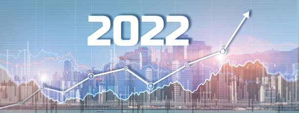 istock New 2022 year on modern city background. Website Banner 1361089201