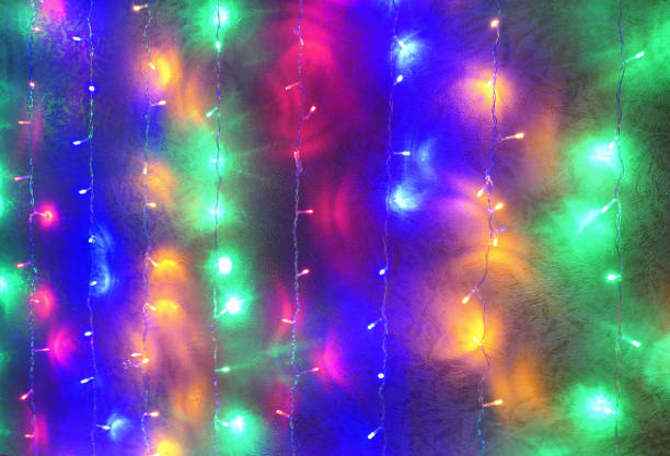 istock New year LED colourful lights on room wall 1361095801
