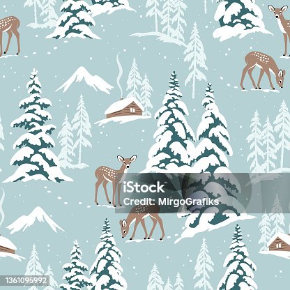 istock Snowy woodland 1361095992
