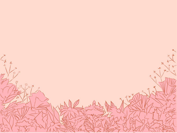 hintergrund blumen umriss - flower floral pattern spring computer graphic stock-grafiken, -clipart, -cartoons und -symbole