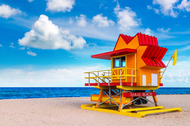 istock Lifeguard tower in Miami Beach 1361101350