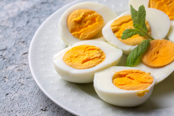 istock Boiled sliced egg, food photo 1361102691