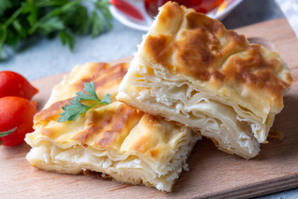 istock Delicious Turkish food; Tray pastry; (Turkish name; Su boregi) 1361102866