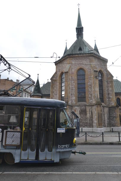The Sacred Heart Cathedral, Sarajevo, Bosnia stock photo