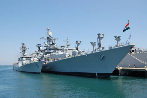 Indian Navy warships. Kanagawa, Japan - April 14, 2007:Indian Navy warships. bay of bengal stock pictures, royalty-free photos & images