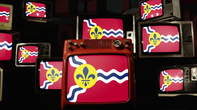 Flag of St. Louis, Missouri, and Vintage Televisions.
