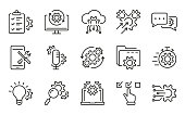 istock Technology Configuration Line Icon. Gear, Computer, Tool, Speech Bubble Digital Setting Concept Pictogram. Innovation Business Process Outline Icon. Editable Stroke. Isolated Vector Illustration 1361119037