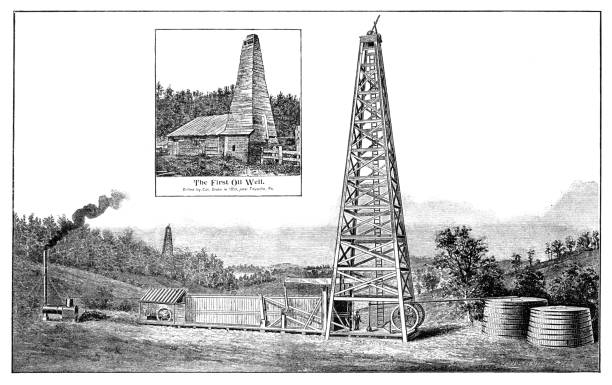 First Oil well Pennsylvania 1859 - Big picture Oil well from 1891
Original edition from my own archives
Source : Prometheus - 1896