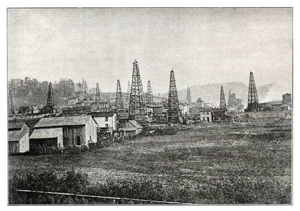 Oil Well in MacDonald in the New Oildistrict in Washington County, PennsylvaniaOriginal edition from my own archivesSource : Prometheus - 1896