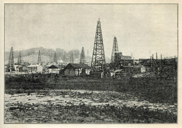 Oil Well in MacDonald in the New Oildistrict in Washington County, PennsylvaniaOriginal edition from my own archivesSource : Prometheus - 1896
