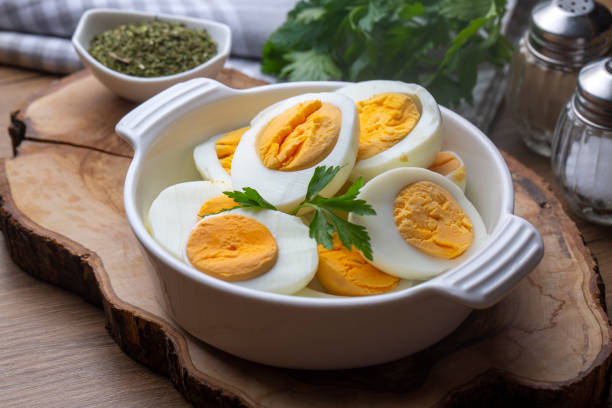 istock Boiled sliced egg, food photo 1361127462