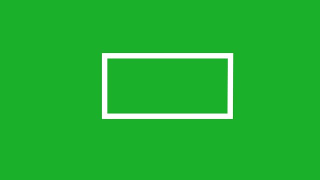 White rectangle animation on green screen background