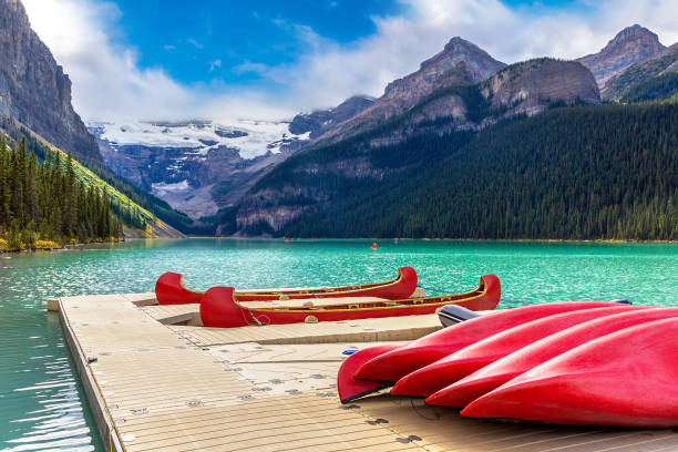 istock Canoes on Lake Louise, Banff 1361156304