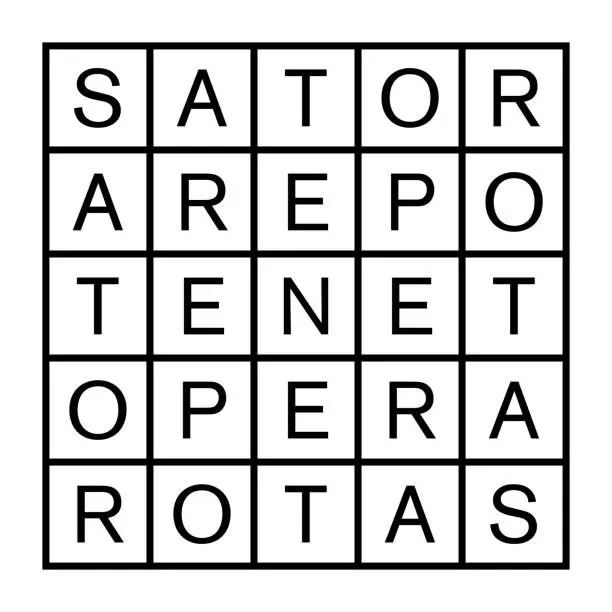Vector illustration of Sator Square or Rotas Square, a two-dimensional word square