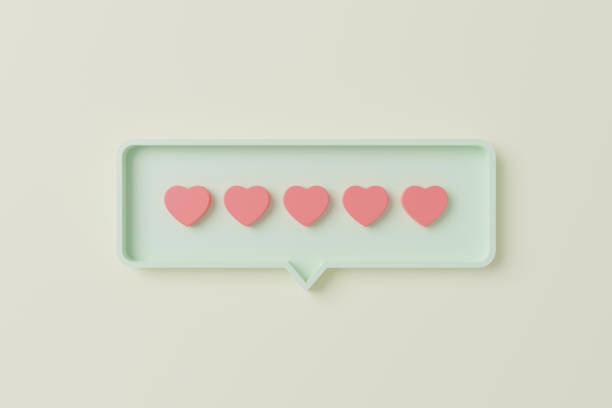 istock Love like pink heart icon on square pin bubble speech. 3d rendering illustration 1361199416