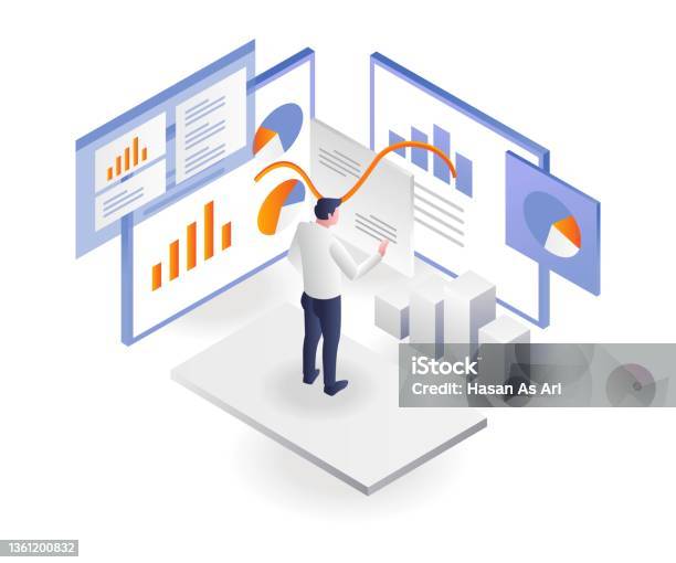 Analyze Business Development Data Stock Illustration - Download Image ...