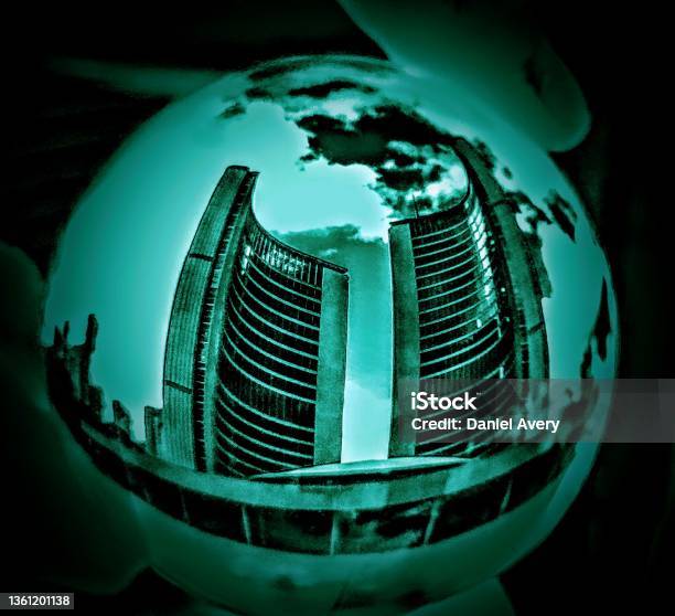 Reflections Of The 6ix Stock Photo - Download Image Now - Abstract, Toronto, Blue