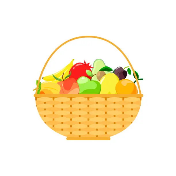 Vector illustration of Fruit basket