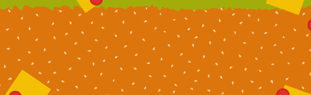 panorama realistischer burger-hintergrund, web-template - vector - foodbackground stock-grafiken, -clipart, -cartoons und -symbole