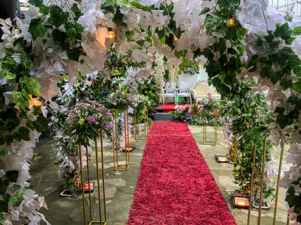 istock Indonesian simple elegant wedding decor stage 1361212286