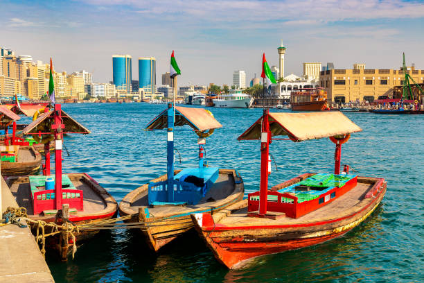 istock Abra wooden boat in Dubai 1361213399