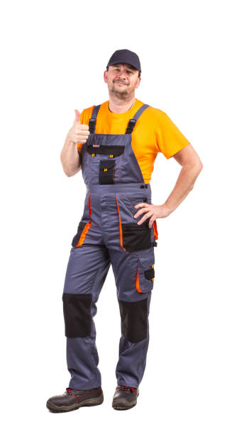 istock Male model dressed in special clothes for the workers. 1361213990