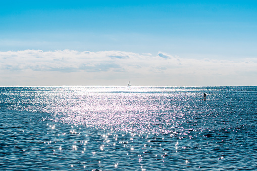 Seascape from Yuigahama in Shonan, Japan