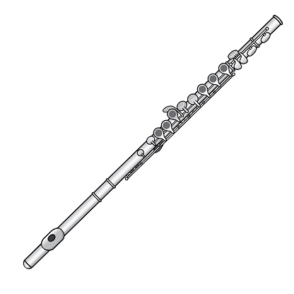 Color vector illustration of children's activity coloring book pages with pictures of Instrument flute.