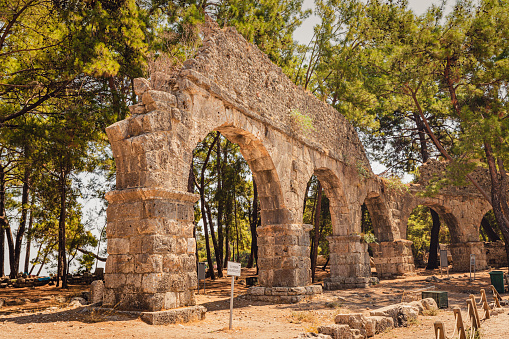 Su Kemeri Roman aqueduct in the ancient city of Phaselis in Turkey