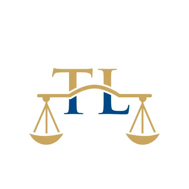 Vector illustration of Law Firm Letter TL Logo Design. Lawyer, Justice, Law Attorney, Legal, Lawyer Service, Law Office, Scale, Law firm, Attorney Corporate Business TL Initial Letter Logo Template