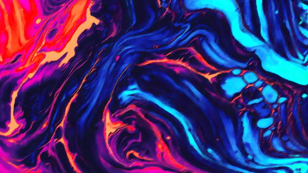 istock 3d rendering Curve Dynamic Fluid Liquid Wallpaper. Light Pastel Cold Color Colorful Swirl Gradient Mesh. Bright Pink Vivid Vibrant Smooth Surface. Blurred Water Multicolor Neon Sky Gradient Background 1361268379