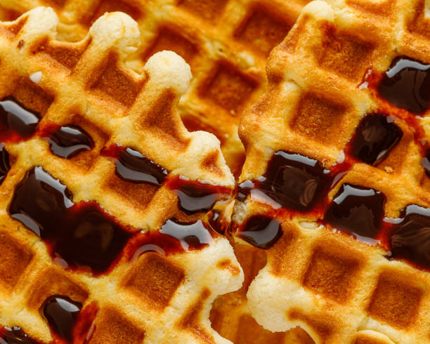 istock Homemade Belgium waffles served on a plate. Selective focus. 1361268386