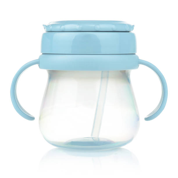 istock A blue bottle for a newborn baby. Drinking bottle on a white background 1361272388