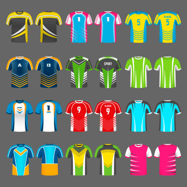 istock Sport uniform. Athletic team t shirts sport identity for active game players soccer basketball recent vector colored templates 1361273087
